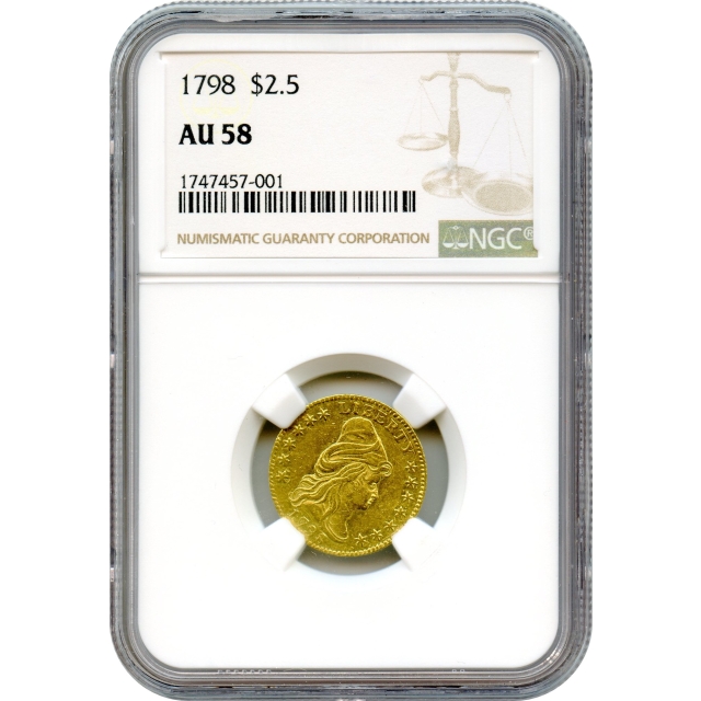 1798 $2.50 Draped Bust Quarter Eagle NGC AU58