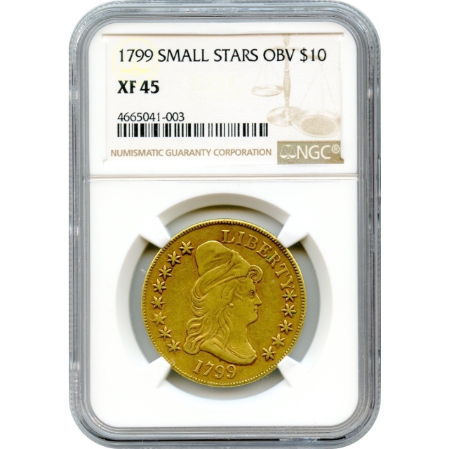1799 $10 Draped Bust Eagle, Small Stars Obverse NGC XF45