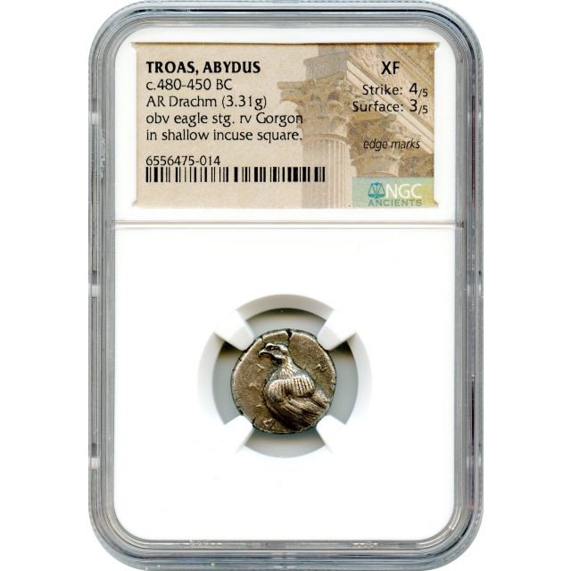 Ancient Archaic Period - 480-450 BCE Troas, Abydus AR Drachm NGC XF