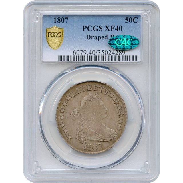 1807 50C Draped Bust Half Dollar PCGS XF40 (CAC)