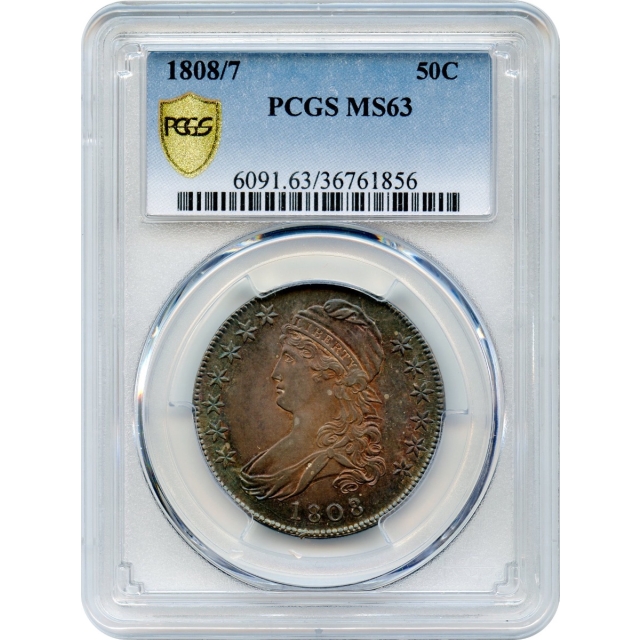 1808/7 50C Capped Bust Half Dollar PCGS MS63