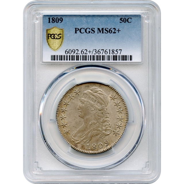 1809 50C Capped Bust Half Dollar PCGS MS62+