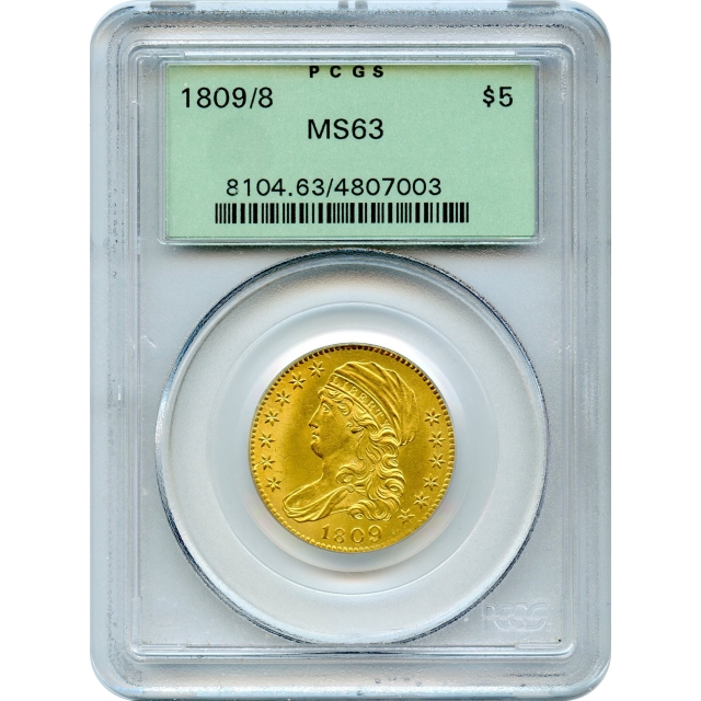 1809/8 $5 Capped Bust Half Eagle PCGS MS63