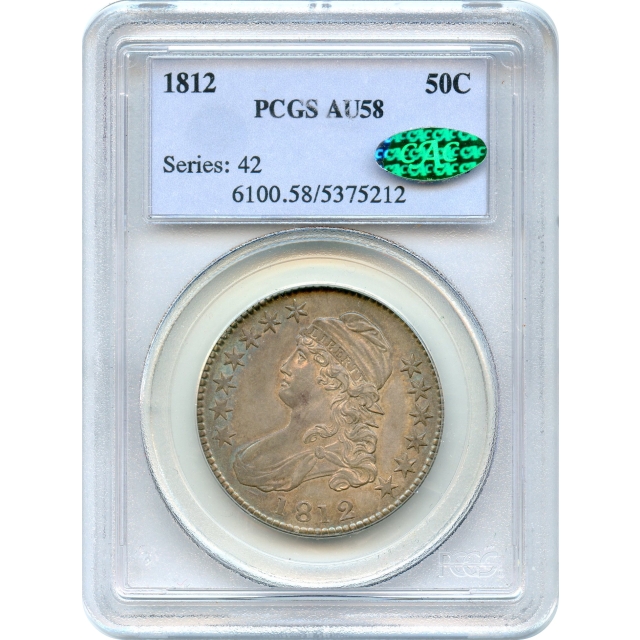 1812 50C Capped Bust Half Dollar PCGS AU58 (CAC)