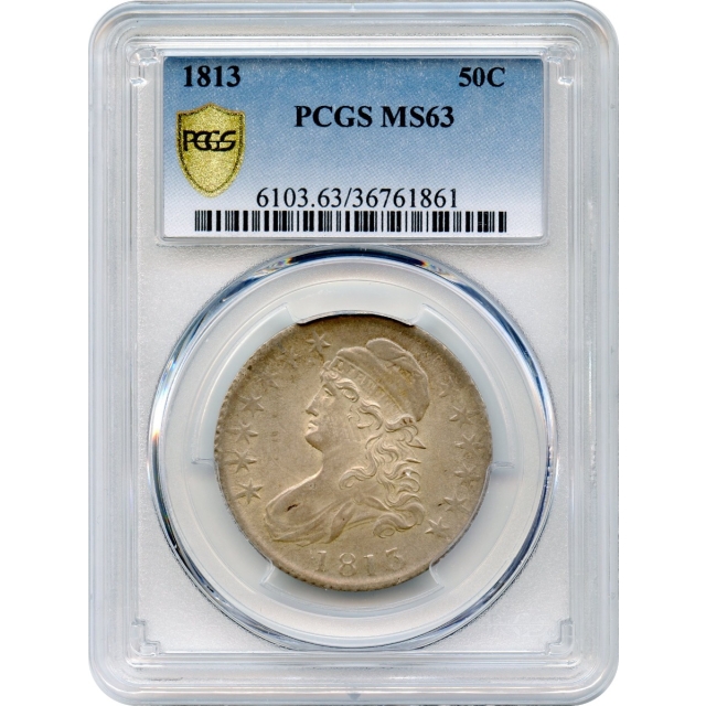 1813 50C Capped Bust Half Dollar PCGS MS63