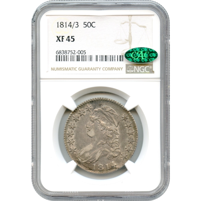 1814/3 50C Capped Bust Half Dollar NGC XF45 (CAC)