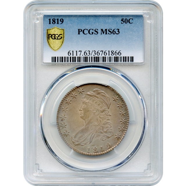 1819 50C Capped Bust Half Dollar PCGS MS63