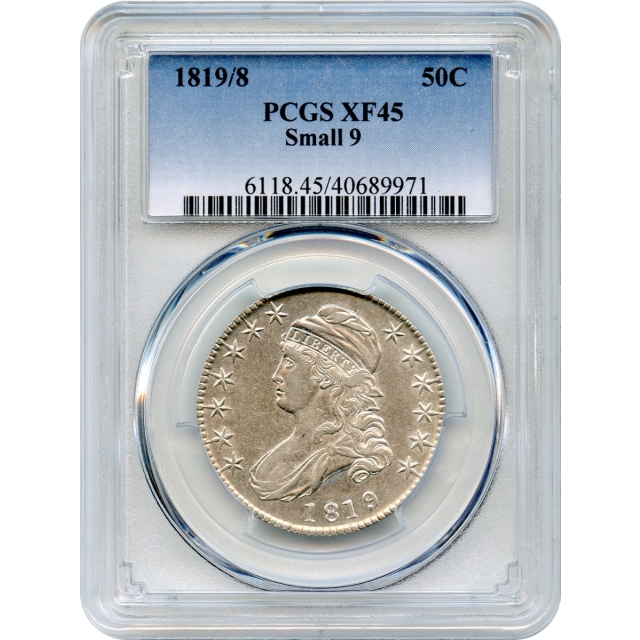 1819/8 50C Capped Bust Half Dollar Small 9 PCGS XF45