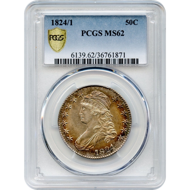 1824/1 50C Capped Bust Half Dollar PCGS MS62