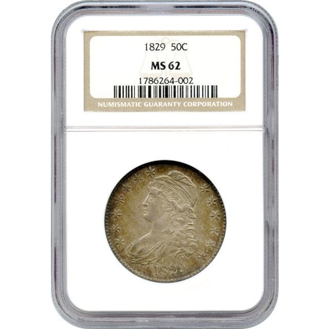 1829 50C Capped Bust Half Dollar NGC MS62