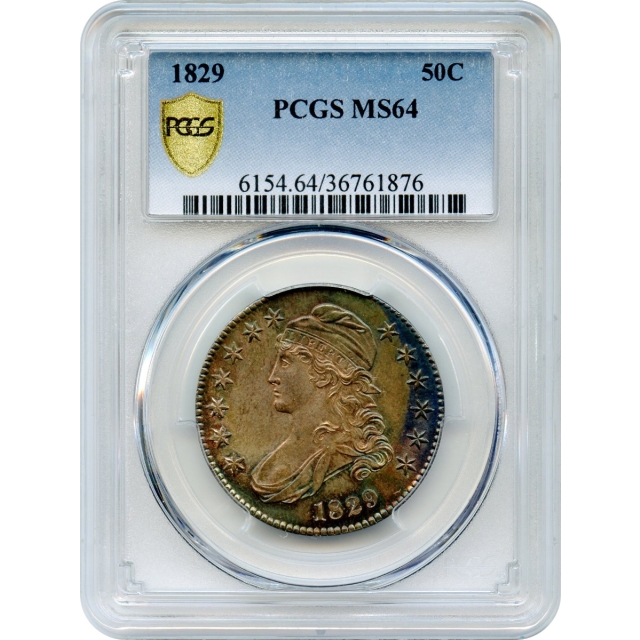 1829 50C Capped Bust Half Dollar PCGS MS64