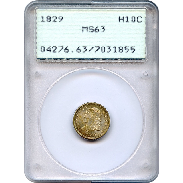 1829 H10C Capped Bust Half Dime PCGS MS63