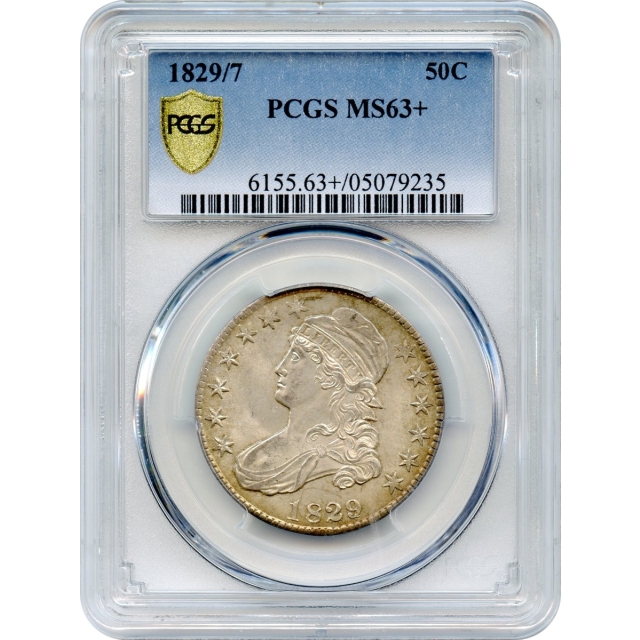 1829/7 50C Capped Bust Half Dollar PCGS MS63+