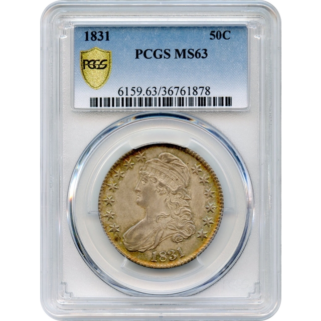 1831 50C Capped Bust Half Dollar PCGS MS63