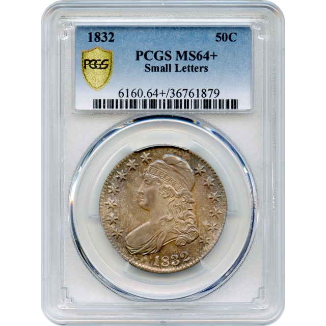1832 50C Capped Bust Half Dollar, Small Letters PCGS MS64+