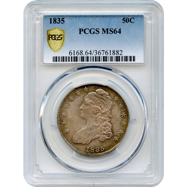 1835 50C Capped Bust Half Dollar PCGS MS64