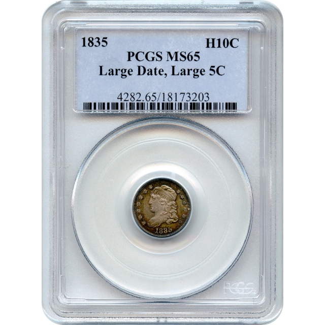 1835 H10C Capped Bust Half Dime, Large Date, Large 5C PCGS MS65