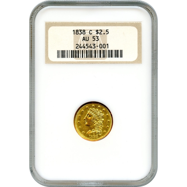 1838-C $2.50 Classic Head Quarter Eagle NGC AU53