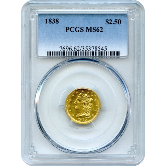 1838 $2.50 Classic Head Quarter Eagle PCGS MS62