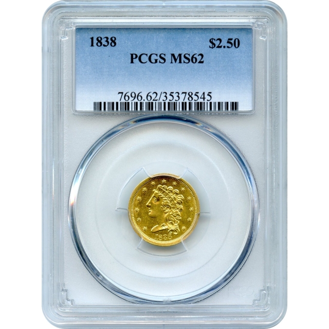 1838 $2.50 Classic Head Quarter Eagle PCGS MS62