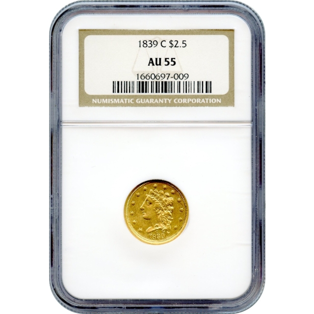 1839-C $2.50 Classic Head Quarter Eagle NGC AU55