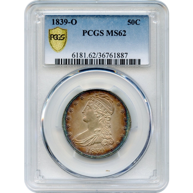1839-O 50C Capped Bust Half Dollar PCGS MS62