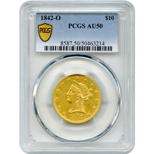 1842-O $10 Liberty Head Eagle PCGS AU50