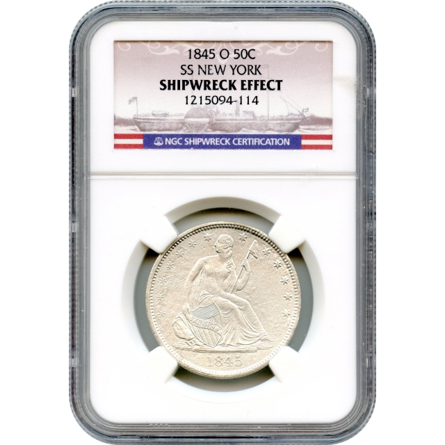 1845-O 50C Liberty Seated Half Dollar NGC SE Ex.SS New York