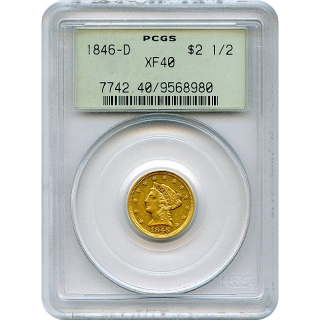 1846-D $2.50 Liberty Head Quarter Eagle PCGS XF40