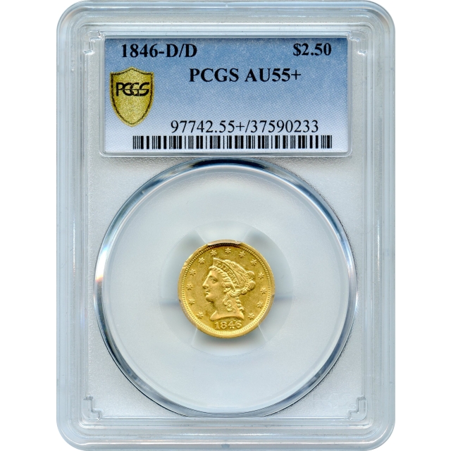 1846-D/D $2.50 Liberty Head Quarter Eagle PCGS AU55+