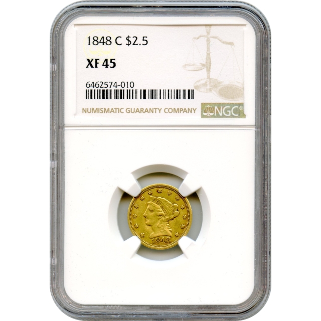 1848-C $2.50 Liberty Head Quarter Eagle NGC XF45