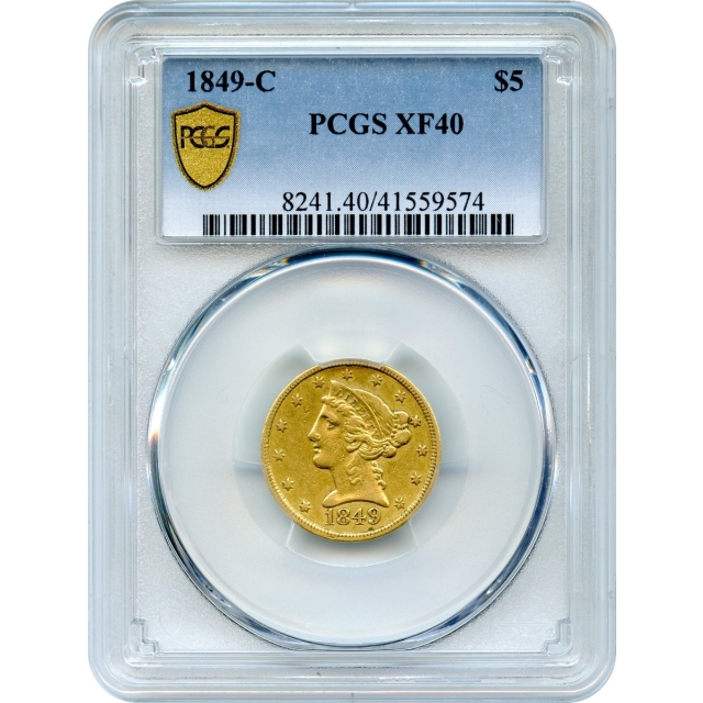 1849-C $5 Liberty Head Half Eagle PCGS XF40