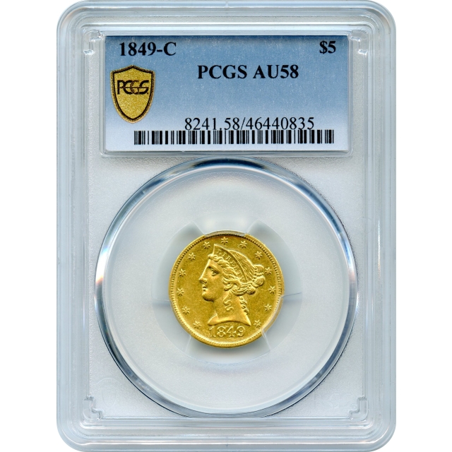 1849-C $5 Liberty Head Half Eagle PCGS AU58