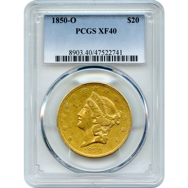 1850-O $20 Liberty Head Double Eagle PCGS XF40