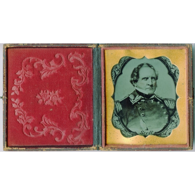 1850-1860's Daguerreotype portrait of General Winfield Scott in custom case