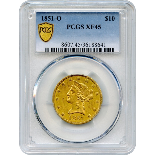 1851-O $10 Liberty Head Eagle PCGS XF45