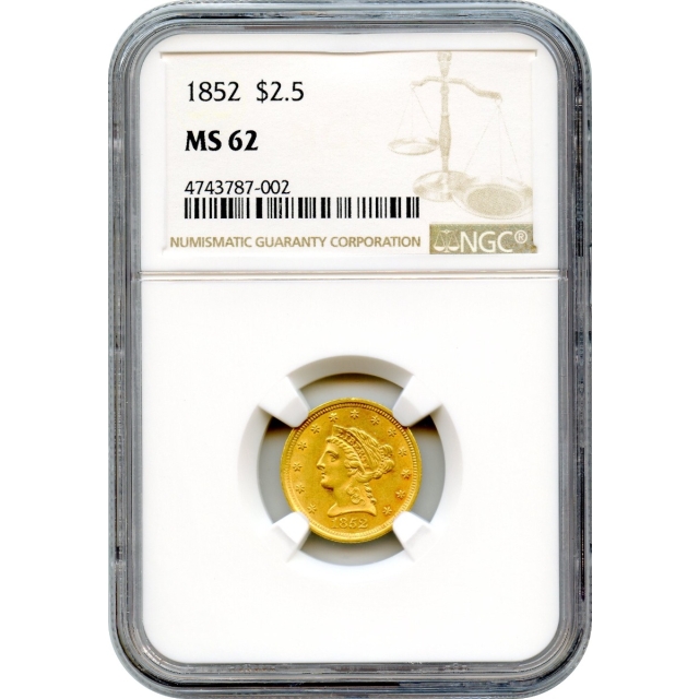 1852 $2.50 Liberty Head Quarter Eagle NGC MS62