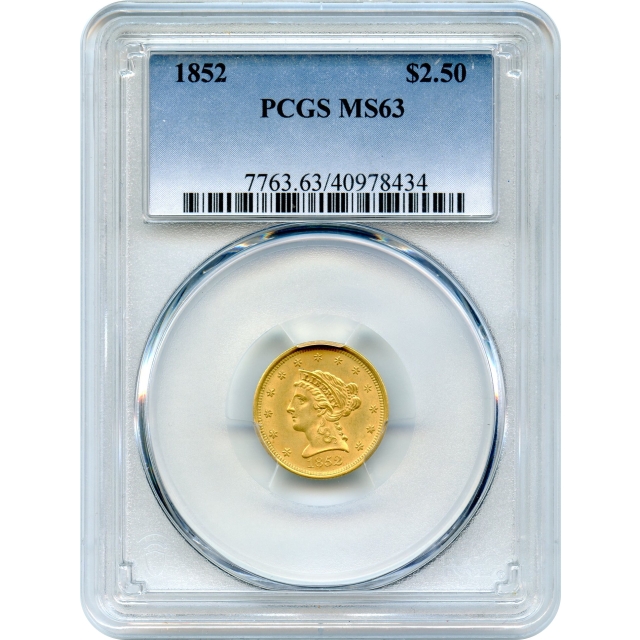 1852 $2.50 Liberty Head Quarter Eagle PCGS MS63