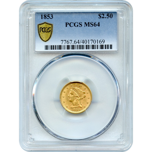 1853 $2.50 Liberty Head Quarter Eagle PCGS MS64