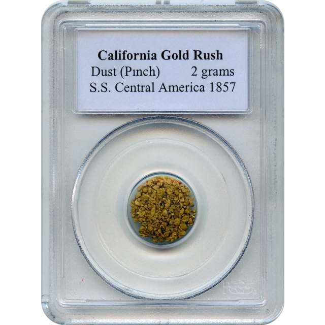 Gold Dust (Pinch) - 1857 California Gold Rush 2 grams PCGS Ex.SS Central America (1st recovery)