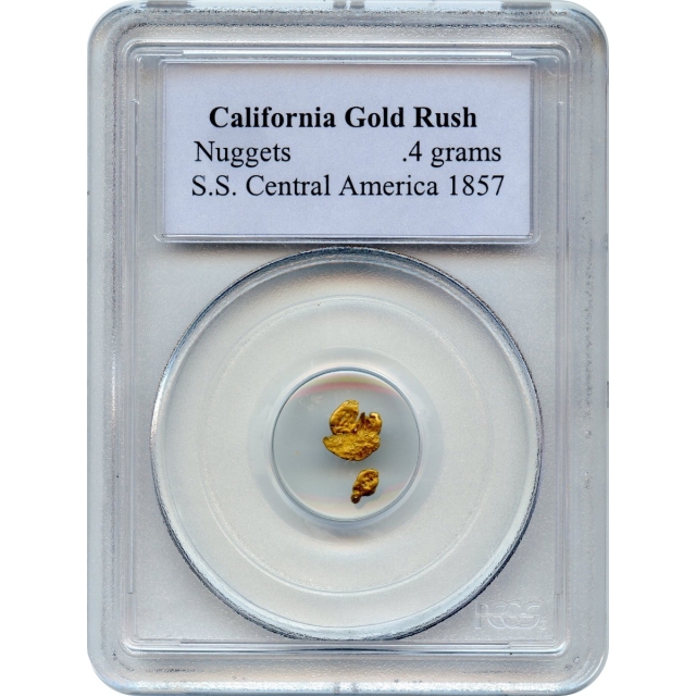 Gold Nuggets - 1857 California Gold Rush 0.4 grams PCGS Ex.SS Central America (1st recovery)