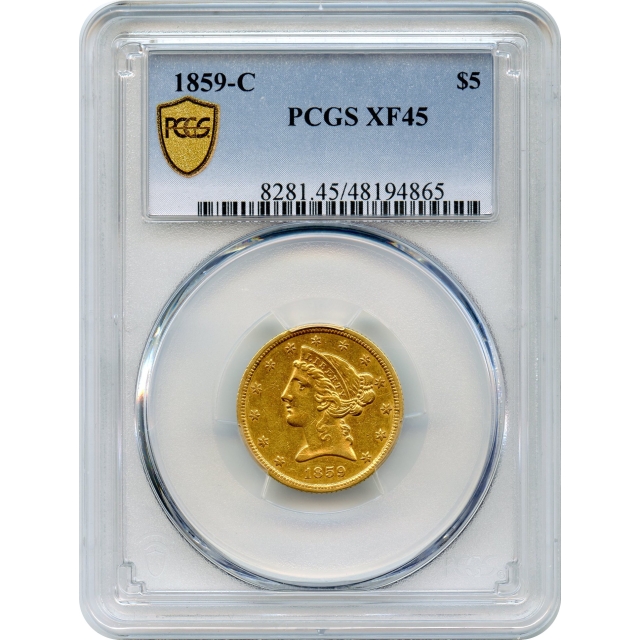 1859-C $5 Liberty Head Half Eagle PCGS XF45