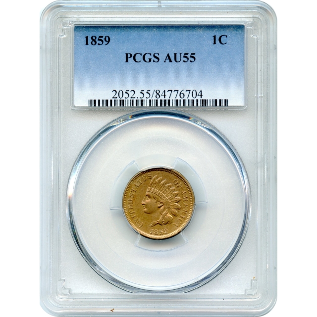 1859 1C Indian Head Cent PCGS AU55