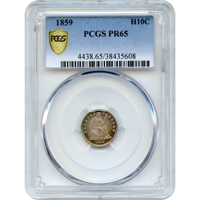 1859 H10C Liberty Seated Half Dime PCGS PR65