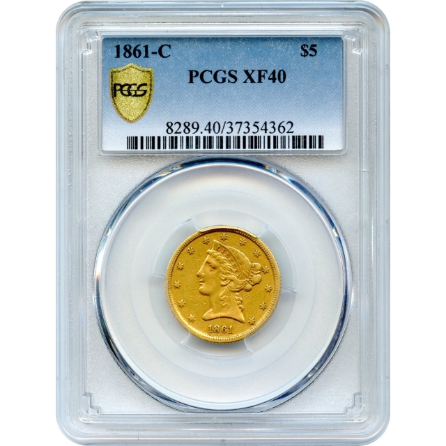 1861-C $5 Liberty Head Half Eagle PCGS XF40