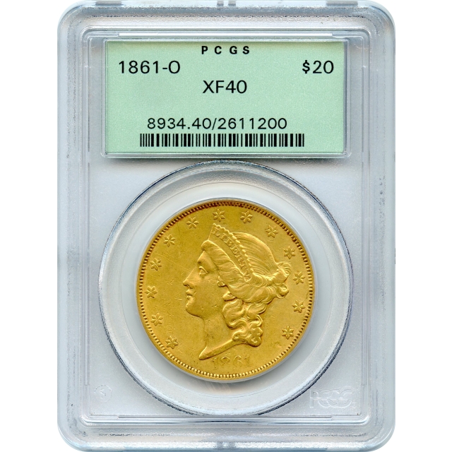 1861-O $20 Liberty Head Double Eagle PCGS XF40