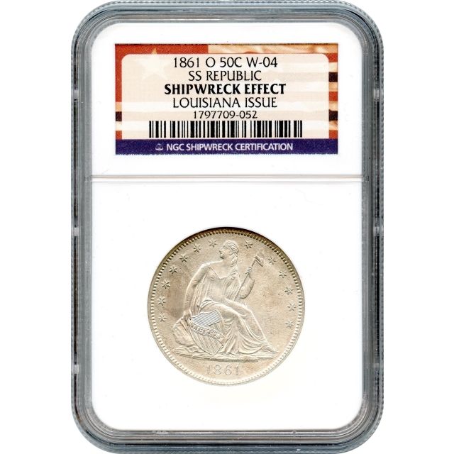 1861-O 50C Liberty Seated Half Dollar, W-04 Louisiana Issue NGC SE Ex.SS Republic