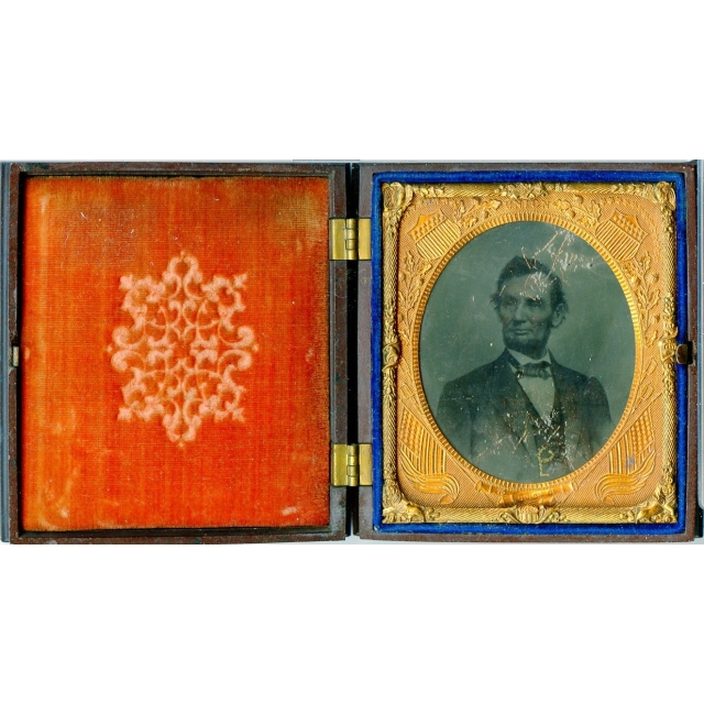 Daguerreotype of 1864 Abraham Lincoln Photo by Matthew Brady in Union Case