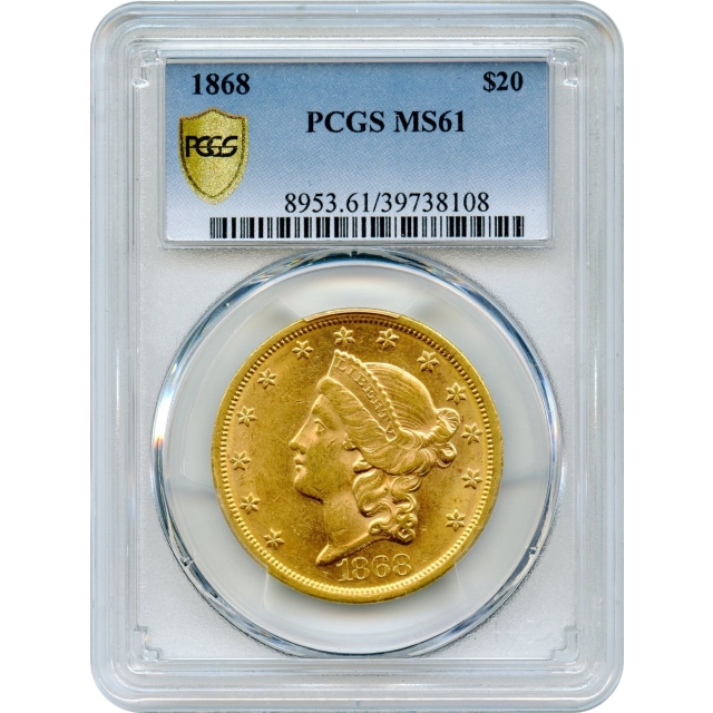 1868 $20 Liberty Head Double Eagle PCGS MS61