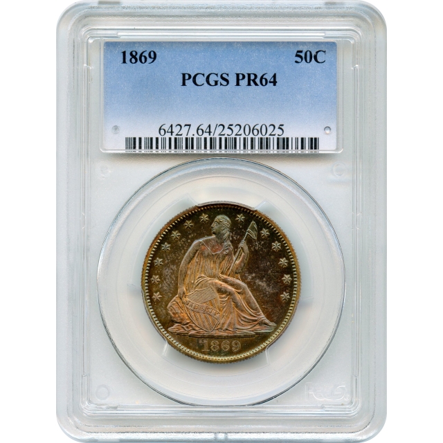 1869 50C Liberty Seated Half Dollar PCGS PR64